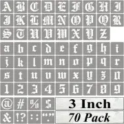 3 Inch Alphabet Letter Stencils for Painting - 70 Pack Old English 3