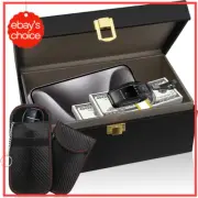 Extra Large Faraday Box with 2 Pouches RFID Signal Blocker Holds 10-15 Keys Blac