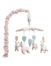 [The Peanutshell] Little Haven Nursery Crib Hanging Musical Mobile Llama in Pink