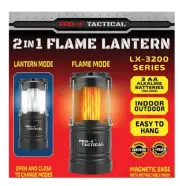 Pro-4 Tactical 2-in-1 Flame Lantern, Water & Shock Resistant, 3 AA Batteries ...