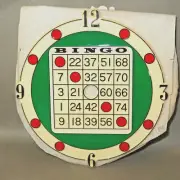 VINTAGE 1986 Ramar IND Plastic Clock Face Bingo 6"x5.75"