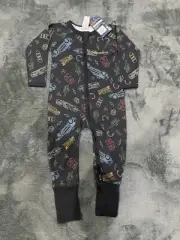 BONDS BABY WONDERSUIT - BACK TO THE FUTURE - BLACK COLOURFUL - SIZE 2 BNWT
