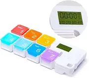 7 Day AM PM Pill Organizer with Reminder Alarm, Moisture-Proof Design and Large Compartments to Hold Vitamins,Fish Oil,Supplements, Weekly Pill Box/Cases, Daily Medicine Dispenser (7 Compartments)