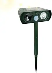 Solar Ultrasonic Animal Repeller, Squirrel Solar Ultrasonic Repeller, Motion Sensor Control Cat Animal Device for Garden Patio Farm Yard Protection