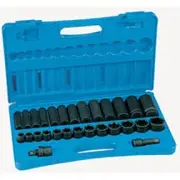 28-Piece 1/2 in. Drive 6-Point SAE Standard and Deep Socket Set 1328RD GREY