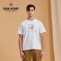 在飛比找momo購物網優惠-【JOHN HENRY】鹿印花短袖T恤-白色