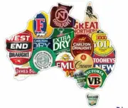 STICKER Australia Beer Map BUMPER STICKER VB Tooheys XXXX Emu JAMES BOAG