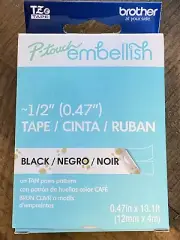 Brother P-Touch Embellish Label Tape TZEMPTP31 ~ Black Print on Tan Paws~ NIB