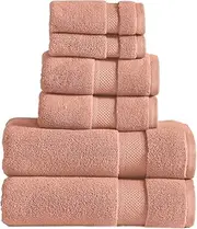 [Modern Threads] Luxury 6-Piece Quick-Dry Towel Set – Plush & Ultra-Absorbent for Spa-Like Experience, Clay
