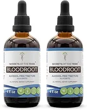 Bloodroot Tincture Alcohol-Free Extract, Responsibly farmed Bloodroot (Sanguinaria Canadensis) Dried Root Tincture Supplement (2x4 FL OZ)