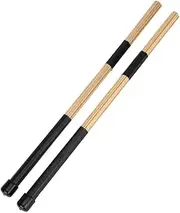 LIGIGWASH Bamboo Drum Brushes Lightweight Rod Design for Jazz Folk Music Performance for Electronic Drum Kits Bamboo