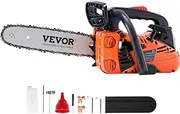 VEVOR Gas Chainsaw, 25.4CC 12" 1.2HP, Gasoline Powered Chain Saw, Handheld Cordless Petrol Chainsaws for Tree Wood Branch Cutting, Tree Trimming, Land Clearing, Farm Garden Ranch Forest Cutting Use
