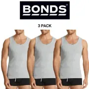 Bonds Mens Chesty Singlets Cotton Side Seamfree Comfortable Fit 3 Pack M757O