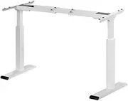 Artiss Electric Laptop Standing Desk Frame Sit Stand Desks Table Base for Office Study Computer Workstation Gaming Home Use White 23"-40" Height Adjustable (White Frame Without Desktop) Dual Motor