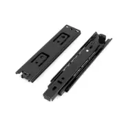 Telescopic 3 Sections Black Drawer Slide Runners Ball Bearing Rails 2Pc