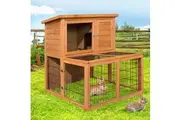 i.Pet Chicken Coop 96cm x 96cm x 100cm Rabbit Hutch Large Run Wooden Cage Outdoor House