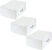 Towa Sangyo Clothing Storage Bag, MSC for Clothes, Clearance Storage, Closet, Storage Bag, White, Approx. 13.8 x 19.7 x 7.1 inches (35 x 50 x 18 cm), Set of 3