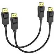 Displayport Cable 1 FT 2-Pack, (Display Port) DP to DP Male to Male Cord, Gold