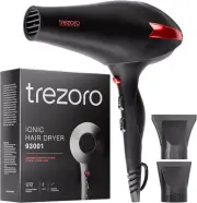 Professional Ionic Hair Dryer for Salon - 2200W Powerful Premium Jet Black