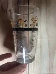 Glass Cocktail Recipe Shaker Mixology Barware 16oz. - 12 Recipes Mixed Drinks