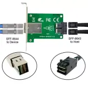 Dual Ports Mini SAS HD SFF-8644 to Internal SAS HD SFF-8643 PCBA Female Adapter