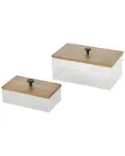 Peyton Lane Set of 2 Decorative Boxes with Wooden Lid