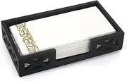 Renawe Wooden Napkin Holder for Guest Towels, Bathroom, Table Countertop - Modern Flat Caddy Hand Towel Tray for Cocktail Napkins - Towel Holder Basket (Black X)