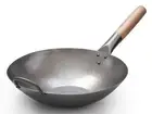 Craft Wok Flat Bottom Carbon Steel 12 inch Hammered Wok 731W316-12in