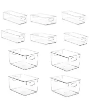 Sorbus Clear Organizer Bins (Set Of 10)