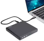 External CD DVD Drive, Slim Portable External CD Rewriter Burner Writer, Low ...