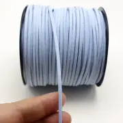100 Yards Light Blue Faux Suede Flat Leather Cord Lace 2.6mm Jewelry String