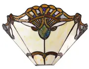 Beige Jewel Carousel Style Stained Glass Tiffany Wall Light Wall Sconce