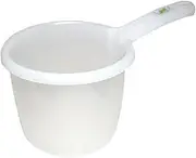 JapanBargain 3042, Japanese Plastic Water Ladle Bath Ladle Dipper Leaf Series Made in Japan, White