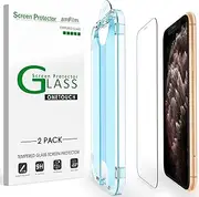 amFilm OneTouch Glass Screen Protector for iPhone 11 Pro (5.8") with Easy Installation Kit, Tempered Glass, 2 Pack
