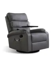[Levede] Massage Recliner Heated Lounge Sofa Armchair 360 Swivel in Grey