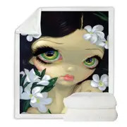 Poisonous Beauties White Oleander Girl and Flowers Throw Blanket