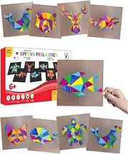 Peel & Stick - Makes 8pcs - Mosaic Art & Crafts for Kids 6 & Up -EVA Foam Crafts for Kids - DIY Kids Crafts Kits -Boys & Girl Crafts - Mosaic Crafts for Kids - Boys & Girls Arts and Crafts Age 6-8