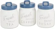 DII Kitchen Accessories Collection Ceramics, Jar Canister Set, Blue, 3