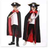 萬聖節角色扮演角色扮演角色扮演服裝角色扮演服裝角色扮演服裝角色扮演穿著黑色和紅色的吸血鬼海盜帽