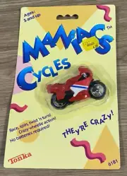 1985 Tonka Maniacs Cycles, #6181, New In Card RED
