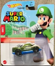 Hot Wheels 2022 Character Cars Super Mario Series Luigi #GRM44 1:64 Scale