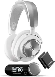 SteelSeries Arctis Nova Pro Wireless Multi-System Gaming Headset - Neodymium Magnetic Drivers - Active Noise Cancellation - Infinity Power System - Gen 2 Mic - PC, PS5, PS4, Switch, Mobile - White