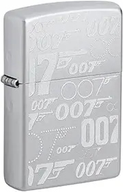 Zippo James Bond 007 Gun Logo Windproof Lighter, Satin Chrome