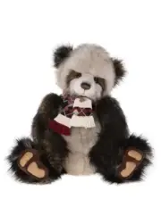 Charlie Bears 2023 Couch Potato Teddy Bear Large Panda With Scarf Collectable