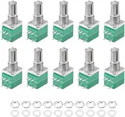 XYWHPGV Potentiometer with Switch B5K Ohm Variable Resistors Single Turn Rotary Carbon Film Taper RV097NS 10pcs(902b7 d11ac b8451 38246 40324 def61