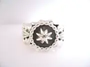 Size 10 Only New Design" All S. Silver Ring Navajo Native American Made R42
