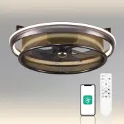 Ceiling Fan with Lights, 19.7" Low Profile Ceiling Fan with Remote/APP Contro...