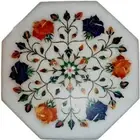12" Marble Inlay Table Top – Handmade Floral Corner Side Home Decorations Tables