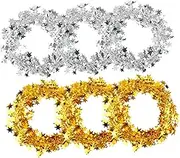 HOLIDYOYO 6Pcs Shining Star String Garlands for Christmas Party Decoration Sparkly Wire Garlands for Festive Home Decor for Trees Walls and Ceilings