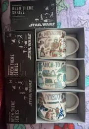 NEW 2022 Starbucks Disney Star Wars Been There Mug Set Naboo Nevarro Ahch-To